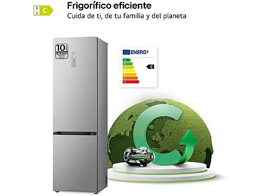 Frigorífico combi - LG GBV5250CPY, Total No Frost, 203 cm, 387 L, DoorCooling+™, FRESHConverter™, Inox antihuellas - Imagen 10