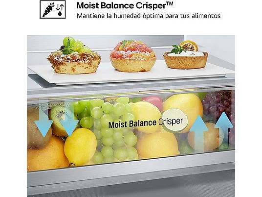 Frigorífico combi - LG GBV5250CPY, Total No Frost, 203 cm, 387 L, DoorCooling+™, FRESHConverter™, Inox antihuellas - Imagen 15