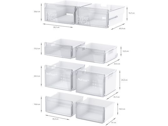Frigorífico americano - Siemens KF96NVPEA, No Frost, 183 cm, 605 l, Cajón HyperFresh, SuperRefrigeración, Iluminación LED, Inox - Imagen 7