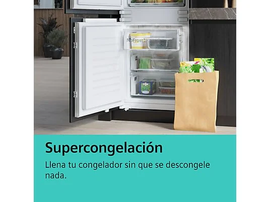 Frigorífico americano - Siemens KF96NVPEA, No Frost, 183 cm, 605 l, Cajón HyperFresh, SuperRefrigeración, Iluminación LED, Inox - Imagen 9