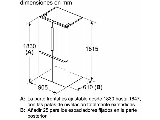 Frigorífico americano - Bosch KFN96APEA, No Frost, 183 cm, 605 l, Capacidad XXL, Cajón BigBox, Inox - Imagen 10